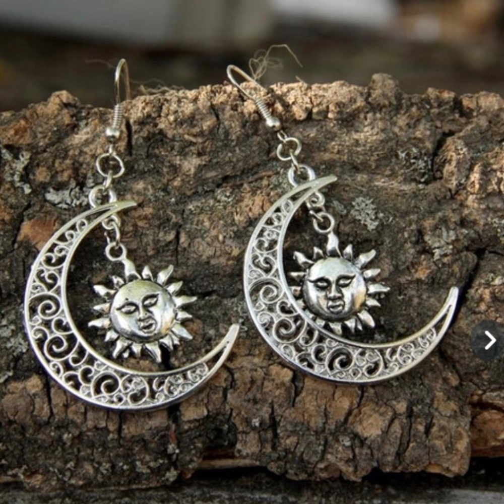 NEW BoHo Hippie Celestial sun/moon earrings